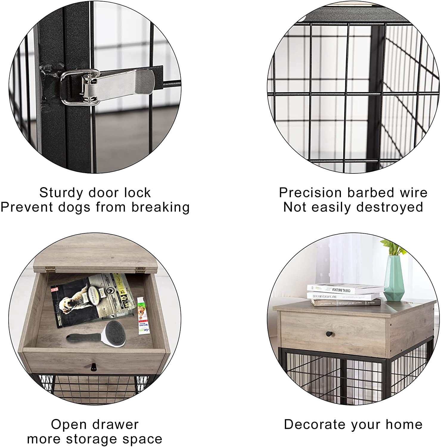 Image showcasing Furniture Dog Crates, Furniture Style Wood Dog Kennel End Table, Dog ...