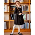 thumbnail image 4 of Oudiya Girls Button Down Dresses Midi Long Sleeve A-line Casual Dress with Pockets, 4-14Y, 4 of 8