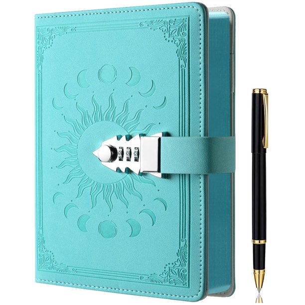 Candado Diary ZXHQ de piel recargable para mujeres y niñas, tamaño A5