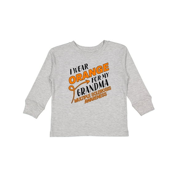 Inktastic I Wear Orange for my Grandma- Multiple Sclerosis awareness Boys or Girls Long Sleeve Toddler T-Shirt