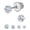 Silver Tone, variant on Thread Flat Back Stud Earrings,Titanium Hypoallergenic Earrings for Women Men, F136 6 Prong Cubic Zirconia Silver Stud Earrings,6mm