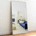 thumbnail image 2 of MAYEERTY 71"x31"x1" Aluminum Mid-Century Edged Rectangular Full-length Mirror with Bracket for Bathroom, Silver, 2 of 8