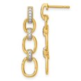 thumbnail image 3 of Auriga Fine Jewelry 14K Yellow Gold Lab Grown Diamond VS/GH Link Dangle Earrings for Women (L- 1.24 inch, W- 0.29 inch), 3 of 6