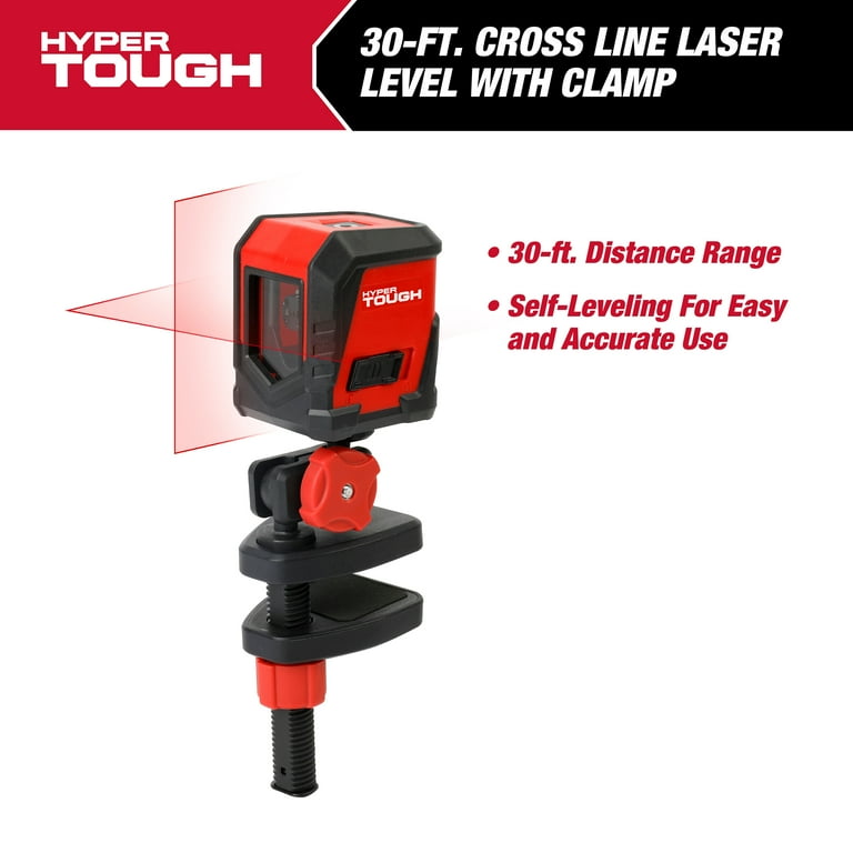 Hyper Tough 30-ft Cross Line Laser Level Red Beam Self