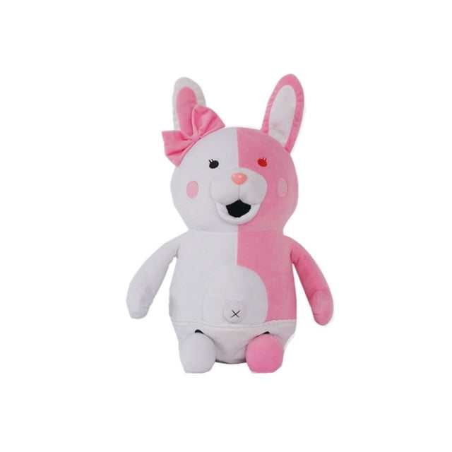 Muñeca de peluche Monokumas rosa y blanca de 25 cm para niños