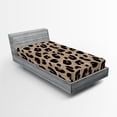 thumbnail image 2 of Ambesonne Abstract Boho Fitted Sheet, Jaguar Skin Pattern, Twin XL Size, Warm Taupe Pale Caramel, 2 of 5