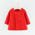 thumbnail image 3 of MEZZALL Kids Baby Girls Boys Winter Solid Color Long Sleeve Button Cape Type Clothes Coat Jacket Lovely Dailywear, Red, 6-12 Months, 3 of 8