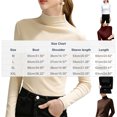 thumbnail image 3 of Zwiiyzr Womens Solid Color Ribbed Semi Turtleneck Long Sleeve Thermal Shirt Slim Fit Dralon Velvet Base Layer For Layering Underwear All Season Black, 3 of 9