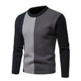 thumbnail image 2 of ZKCCNUK Men's Fashion Autumn And Winter Sweater Pullover Bottom Knit Color Blocking Men's Sweater, 2 of 9