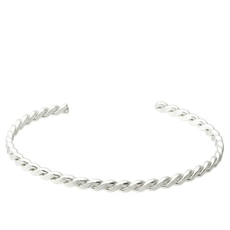 Brinley Co. Women's Sterling Silver Handcrafted Twist Cuff Bracelet, 7