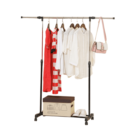 ZNNT Portable Clothes Rack Height Adjustable Garment Rack on Wheels Rolling Clothing Racks for Hanging Clothes