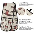 thumbnail image 2 of Yayeee Double Oven Mitt Kitchen Heat Resistant Baking 35" x7" Quilted Glove, Plaid Deer, 2 of 6