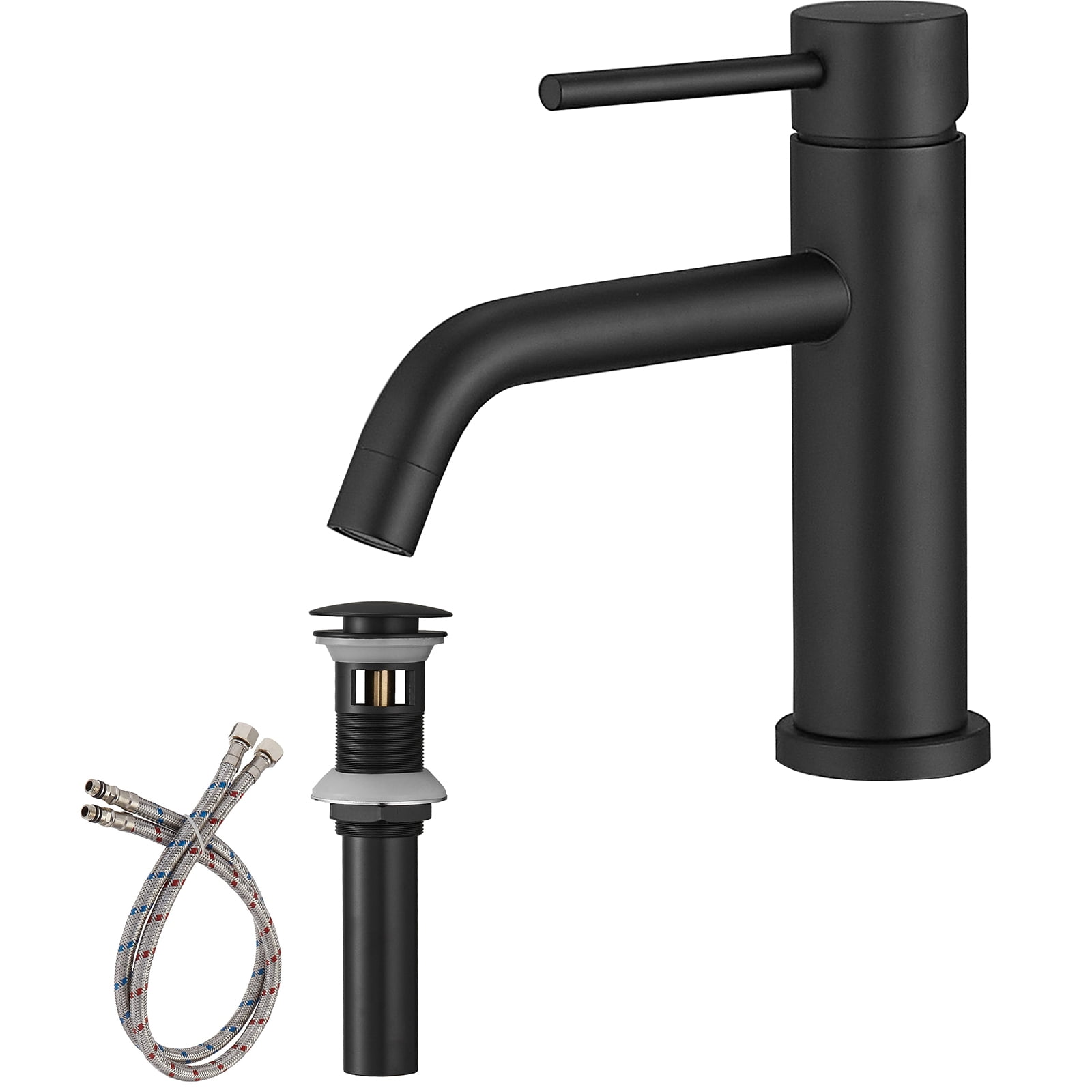 Single Hole Single-Handle Bathroom Faucet in Matte Black - Walmart.com