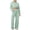 Green, variant on Women's Terry Cloth Relaxed Fit Two-Piece Set, Crew Neck Long Sleeve Crop Top with Matching Wide Leg Pants, Casual Outfit for Loungewear and Everyday Wear