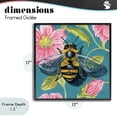 thumbnail image 4 of Stupell Industries Eclectic Fuzzy Bee On Floral Pattern Black Framed Giclee Art, 17 x 17, by Kate Jarvik Birch, 4 of 8