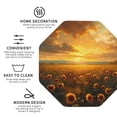 thumbnail image 3 of Zufioo Sunflower Sunset Rainfall Print Leather Coaster Set, Decorative PVC Coasters 4-pack - Scald and Stain-resistant, Suitable for Home, Cafes, Restaurants-Octagon, 3 of 6