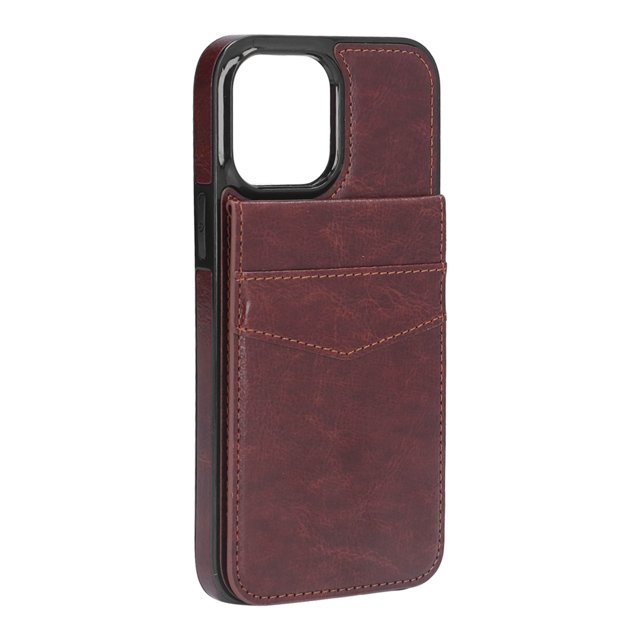 Funda de Cuero de Cuero Caso de Cuero Billetera de la Caja del Teléfono Con la Tarjeta de Crédito para 13 Pro Max 6.7 pulgadas