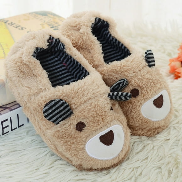 Toddler Infant Kids Baby Warm Shoes Boys Girls Cartoon Soft-Soled Slippers