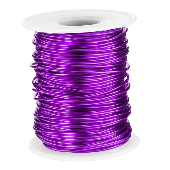 Uxcell 16 Gauge Aluminum Craft Wire 1.5mm 98.5ft Flexible Bendable Anodized Metal Jewelry Sculpting Wire for Jewelry Making Modelling Craft DIY, Purple
