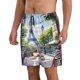thumbnail image 2 of Fotbe Parisian Cafe With Eiffel Trajes de Baño Estampados para Hombre, Shorts de Verano de Secado Rápido, Ropa de Playa, Bañadores-Medium, 2 of 6