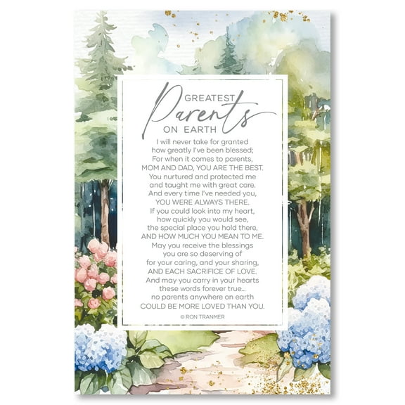 DEXSA Greatest Parents Wood Plaque with Easel and Hook Wall Tabletop Art - 6 inches x 9 inches