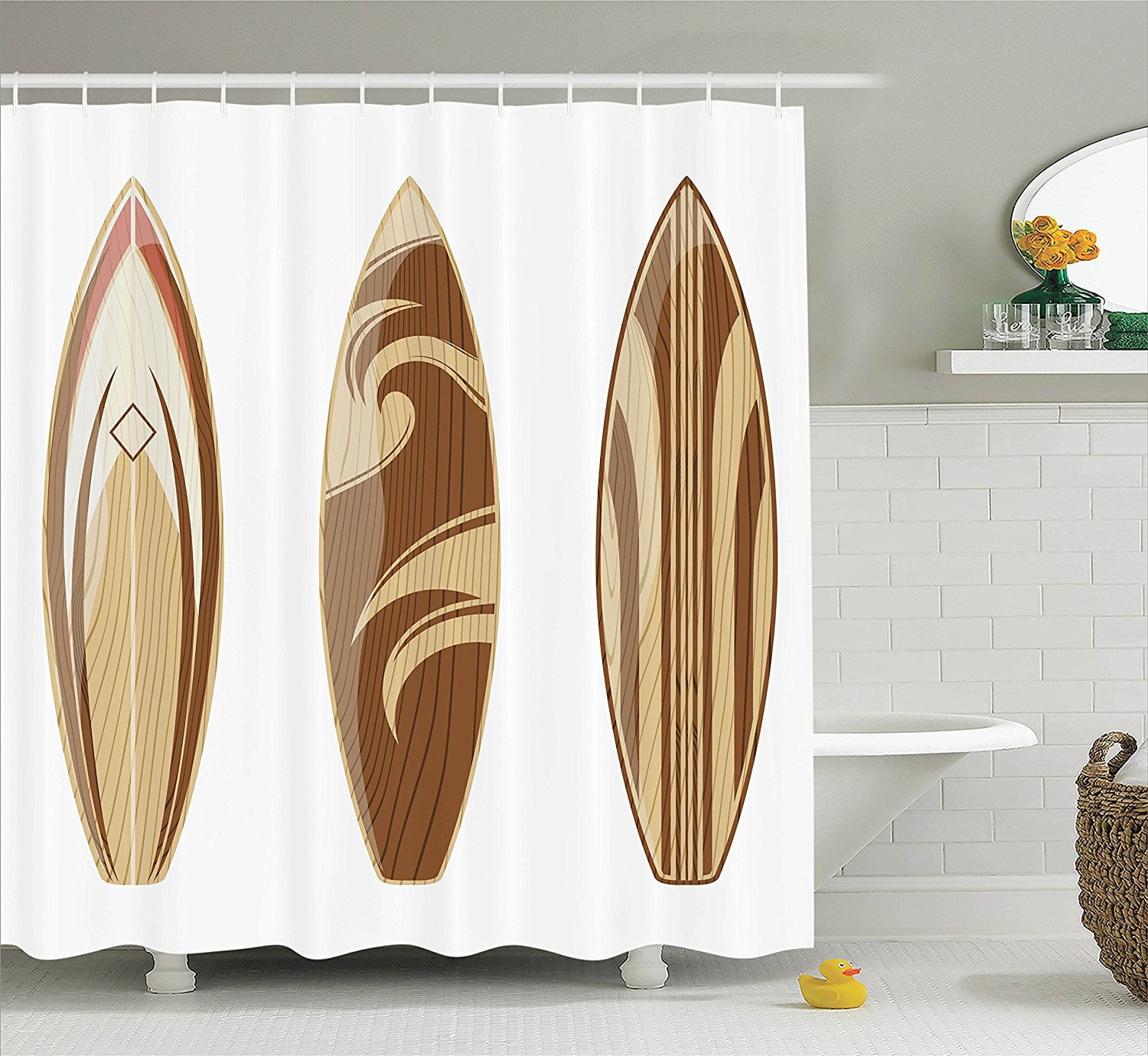 Surfboard Decor Collection, Wooden Surfboards Adventurous Wood Color