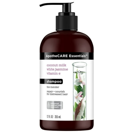 Essential Damage Care - ApotheCARE Essentials The Mender Damaged Hair Repair Shampoo Coconut Milk, White Jasmine, Vitamin E 12 oz