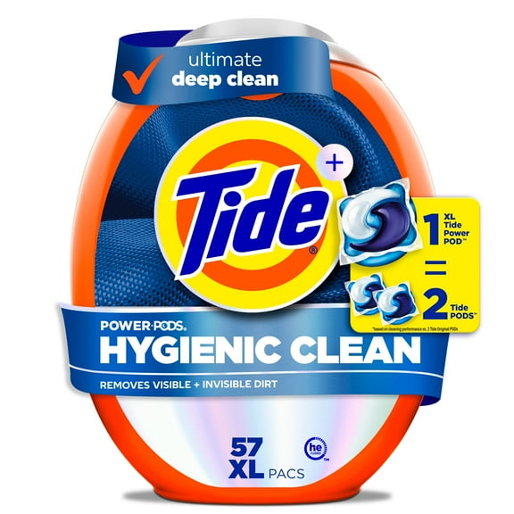 Tide Hygienic Clean Power PODS Laundry Detergent Pacs, Original Scent, 57 Count
