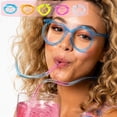 thumbnail image 1 of Yhmxh Gafas con pajita divertidas y originales, gafas con pajita flexible, gafas de plástico reutilizables con pajita, pajitas coloridas de longitud ajustable para fiestas de cumpleaños, celebracio, 1 of 6