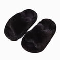 thumbnail image 3 of CAUYDY Girls Fluffy Soft Plush Cross Band Slippers Kids Open Toe Memory Foam House Shoes(L101-Black,30), 3 of 6