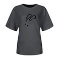 thumbnail image 4 of Women T-Shirt Casual Loose Solid Color Shirt with Crew Neck and Sleeved Drop, 4 of 4