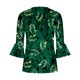 thumbnail image 4 of Blusa de verano para mujer con estampado de pliegues sexy y mangas 3/4 con cuello en V y botones OAVQHLG3B Store  lin121212, 4 of 5