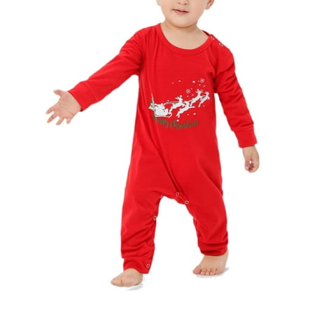 

LisenraIn Christmas Baby Pajamas Set Family Plaid Long Sleeve Tops Jumpsuit