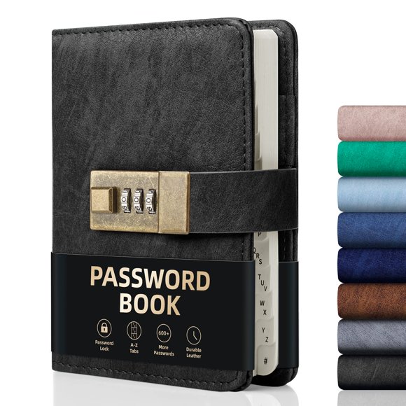 Libro de contraseñas WEMATE Password Keeper con bloqueo de más de 600 espacios
