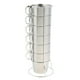 thumbnail image 3 of Juego de tazas de café apilables de acero inoxidable con soporte de metal, 10 unidades M, 3 of 9