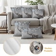 thumbnail image 6 of Gray Elephants Outdoor Waterproof Pillow Covers, Modern Vintage Elephants Blowing Bubbles Decorative Square Throw Pillowcase Sofa Cushion Sham for Patio/Couch/Chair, 20"x20" 2 Pack, 6 of 8