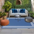 thumbnail image 2 of Dark Blue Greek Key Outdoor Rug for Patio/Deck/Porch, Non-Slip Large Area Rug 4 x 6 Ft, Geometric Greece Ancient Farmhouse Geo Indoor Outdoor Rugs Washable Area Rugs, Camping Rug Carpet Runner, 2 of 8