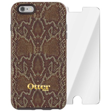 Shape Skin Case OtterBox Strada Series Limited Edition Protective Case And Alpha Glass Screen Protector for iPhone 6s PLUS & iPhone 6 PLUS - Wooded Serpent, Dark Brown Dark Snake Skin ()