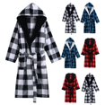 thumbnail image 5 of Women's Solid Color Long Sleeve Plush Bathrobe - Winter Warm Homewear, Red, One Size, 5 of 5