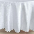 thumbnail image 5 of Newbridge Portofino Scalloped Damask Fabric Tablecloth Wrinkle and Stain Resistant Dining Room, Party and Banquet Tablecloth, 60” Wide x 102” Oval, White, 5 of 7