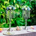 thumbnail image 5 of Nuptio 21.7in/55cm Tall Crystal Silver Wedding Centerpiece Table Vase Decor， Elegant Flower Stand Table Floor Decoration for Birthday Party Event Wedding Reception Bulk 10pcs, 5 of 10