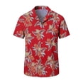 thumbnail image 4 of Ceisia Men's Tropical Leaf Print Short Sleeve Button Down Hawaiian Shirt for Beach Vacation Wine M Gifts, 4 of 7