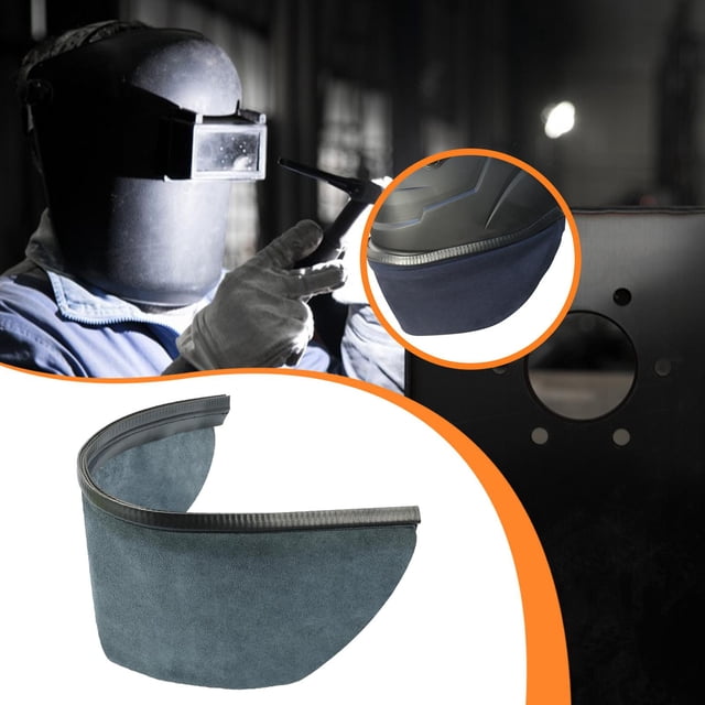 Peto envolvente para casco de soldadura, cobertura frontal extendida extraíble, compatible con mayoría de los cascos, protector de cuello fácil de Azul grisáceo