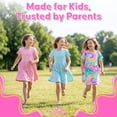 thumbnail image 2 of MISS POPULAR Girls 3 Pack Short Sleeve Skater Dress Soft Cotton Cute Designs Spring Summer | Sizes 4-16, 2 of 7