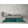 thumbnail image 3 of Ahgly Company Indoor Square Abstract Turquoise Blue Modern Area Rugs, 8' Square, 3 of 4
