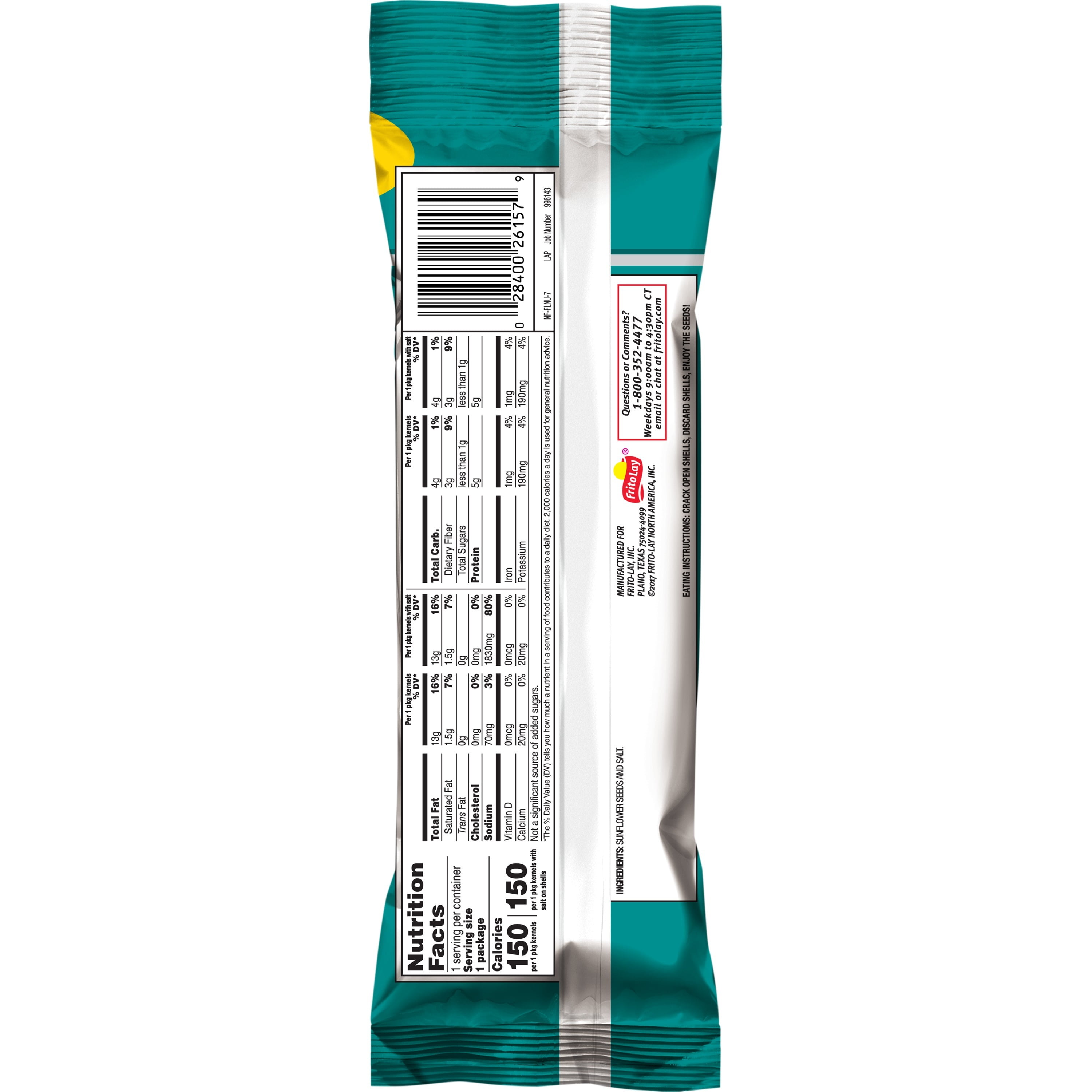 Frito-Lay Sunflower Seeds Original Flavored Single-Serve Bag, 1.25oz Bag Single Pack