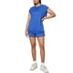 thumbnail image 1 of Conjunto deportivo de 2 piezas para mujer ATHLECHIC, con blusa de manga corta y cuello redondo, pantalones cortos con cintura elástica, color azul real., 1 of 1