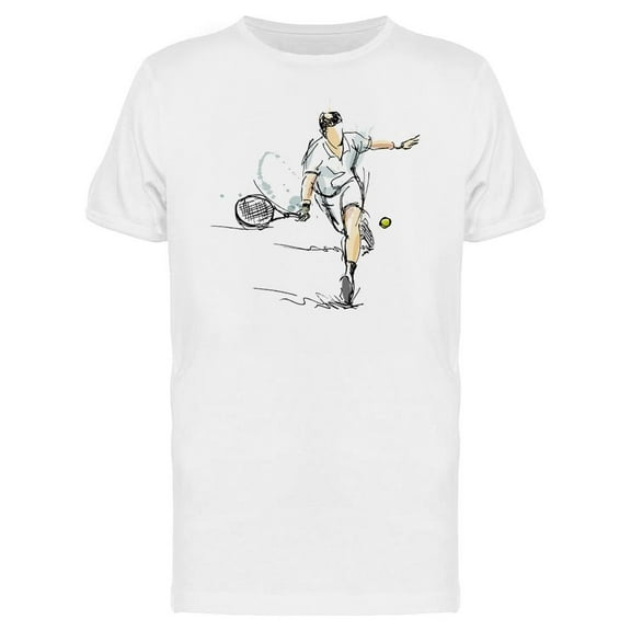 Hand Sketch Tennis Player T-Shirt Men -Image by Shutterstock, Male x-Large