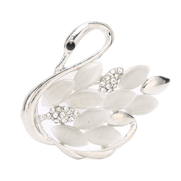 Broche de Cisne de Cristal Para Mujeres Cristal Elegante Swan Bird Brooch Pins Joyería para Mujeres Banquete Banqueto Uso Diario