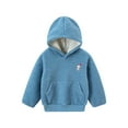 thumbnail image 5 of DxhmoneyHX Boys Girls Plush Hoodies Solid Soft Hooded Sweatshirt Polar Fleece Classic Oversized Hoodies Kids Loose Pullover Sweatshirts with Pocket 5-14 Years, 5 of 8